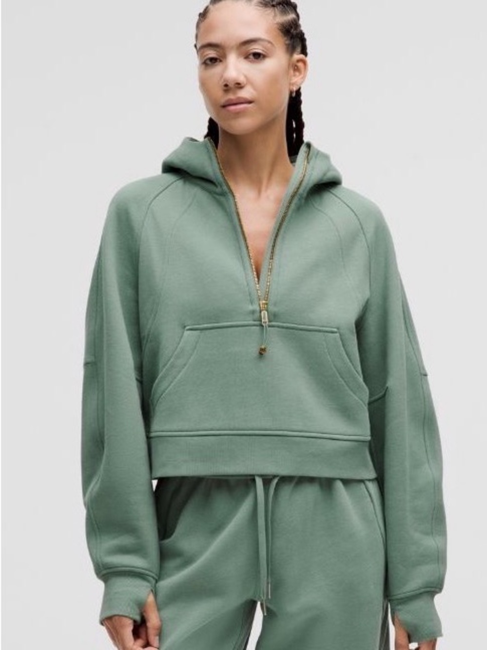 lululemon scuba Half-Zip Hoodie in Sage M/L